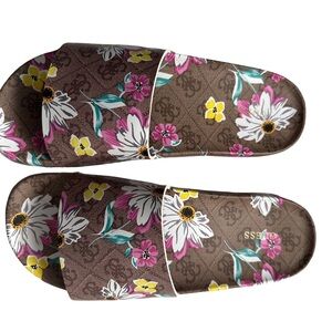 NWT-Iconic Guess Women's Floral Slide Sandals